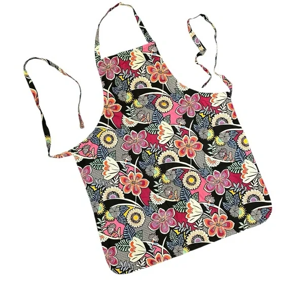 Vera Bradley Lanai Floral Kitchen Apron 100% cotton colorful bbq cooking - Picture 2 of 11